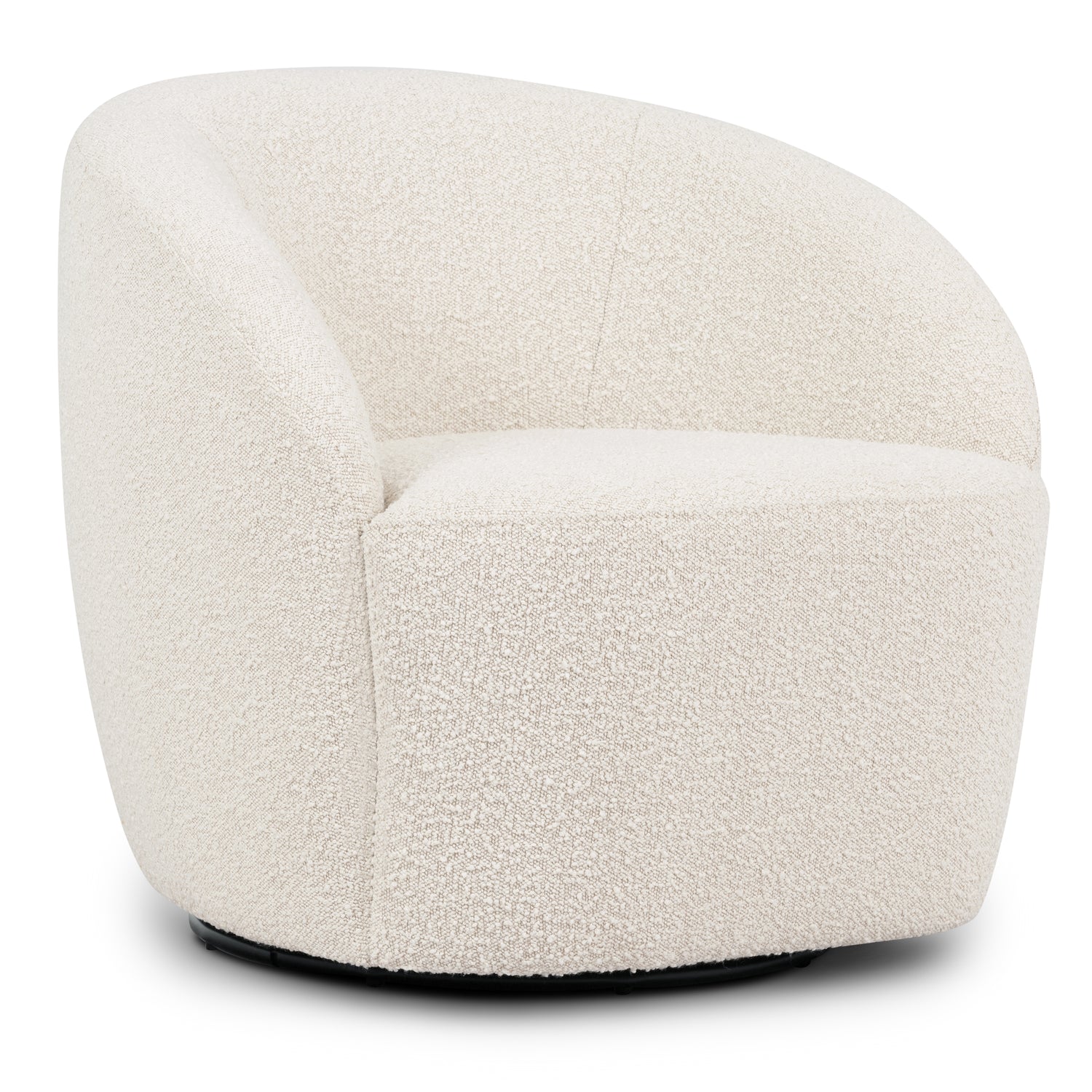 Alma Swivel Lounge Chair | Crema White Boucle 