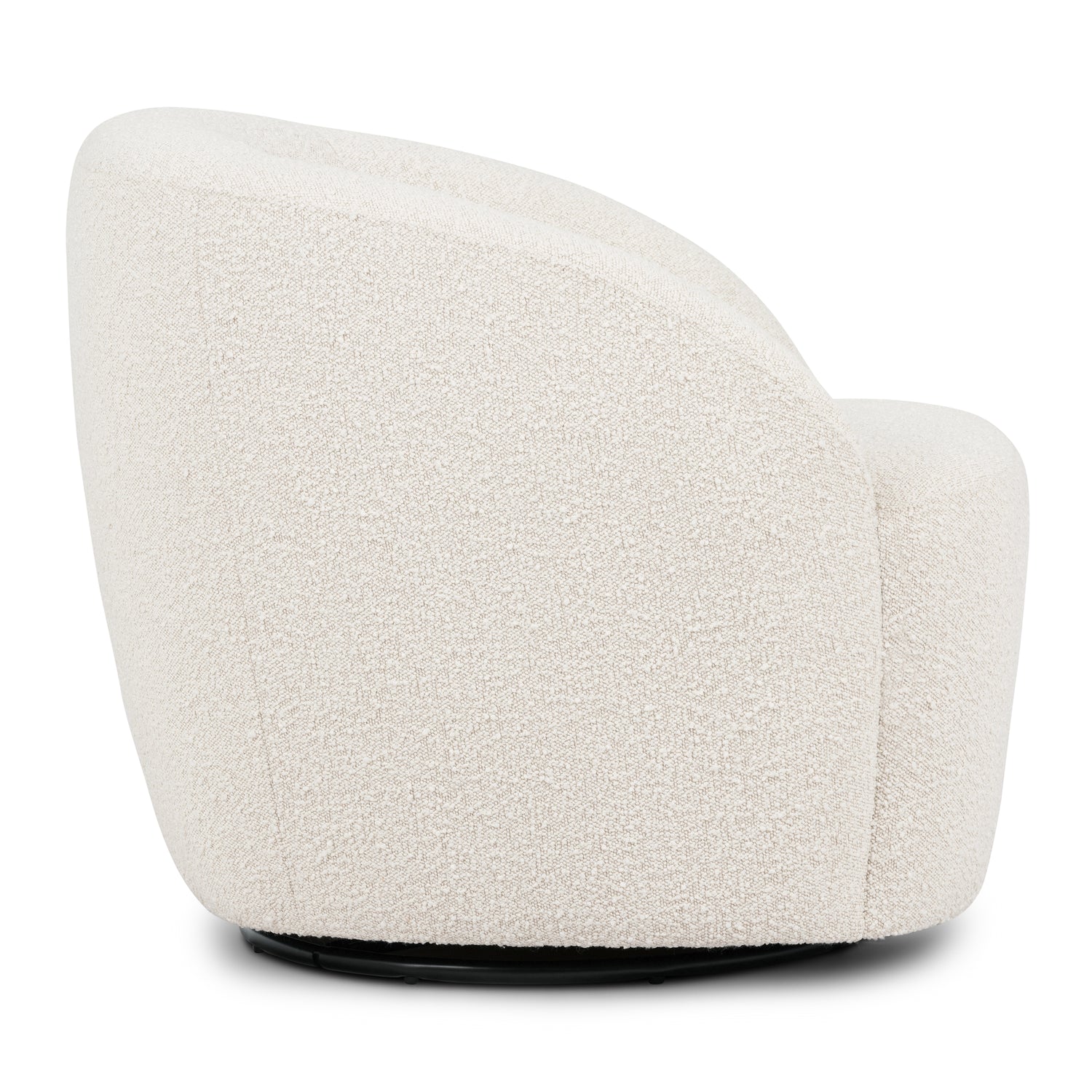 Alma Swivel Lounge Chair | Crema White Boucle 