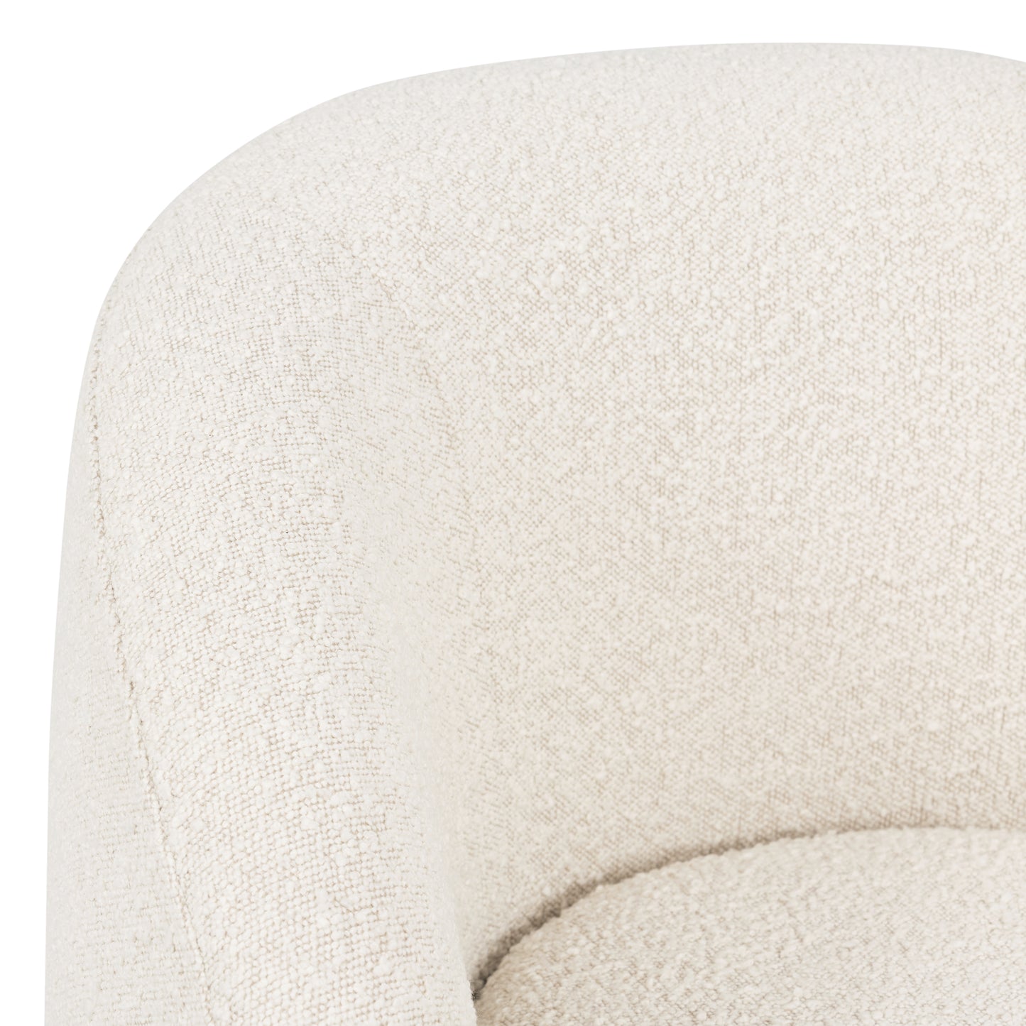 Alma Swivel Lounge Chair | Crema White Boucle