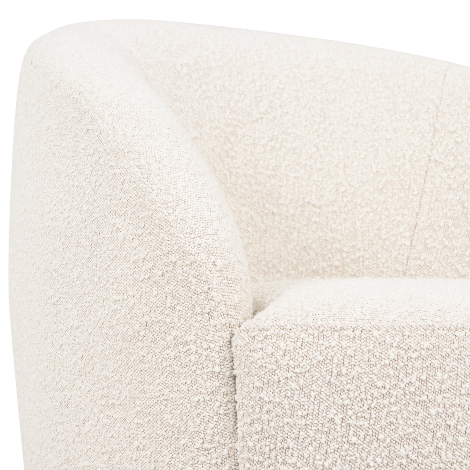 Alma Swivel Lounge Chair | Crema White Boucle 