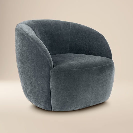 Alma Swivel Lounge Chair | Boreal Blue