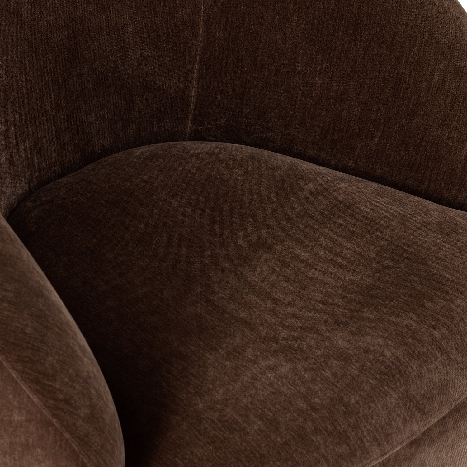 Alma Swivel Lounge Chair | Bronzer Brown 