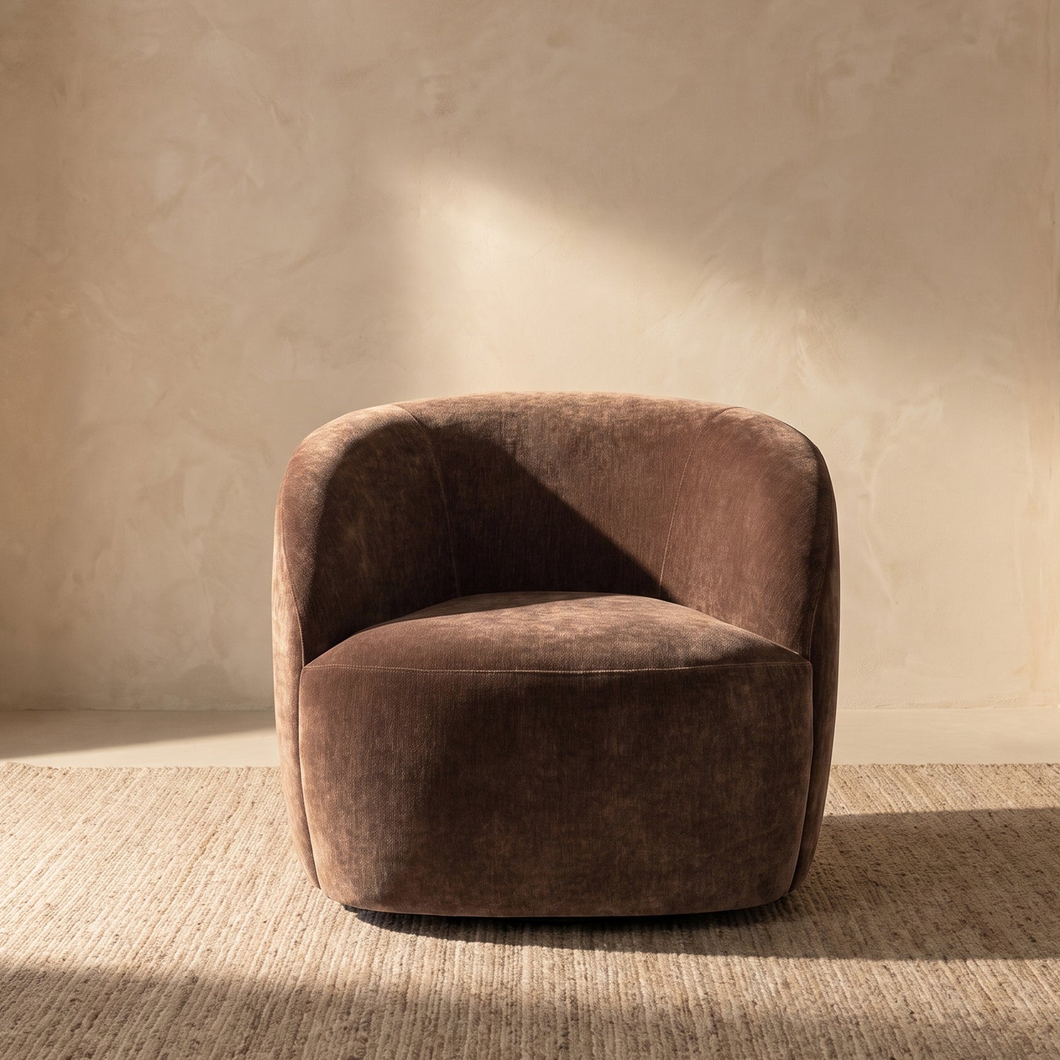 Alma Swivel Lounge Chair | Bronzer Brown lifestyle_image