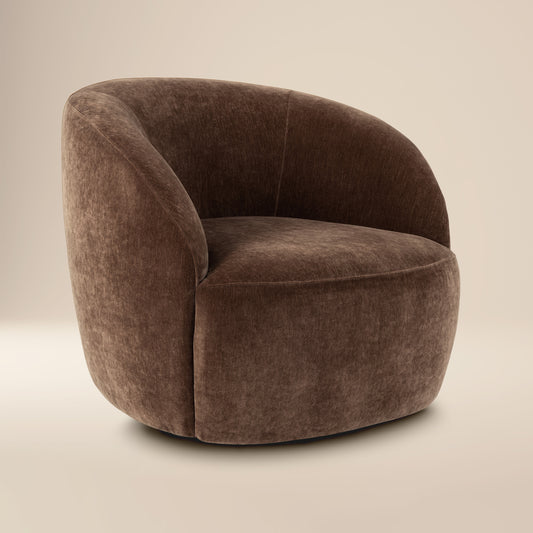 Alma Swivel Lounge Chair | Bronzer Brown