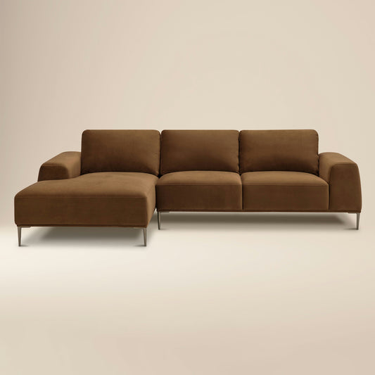 Rue 113" Left-Facing Chaise Sectional | Haven Brown