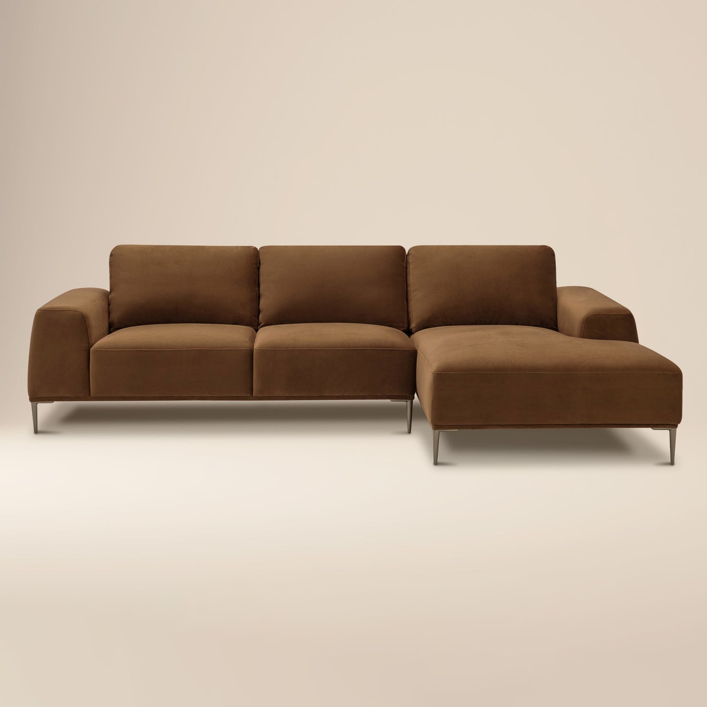 Rue 113" Right-Facing Chaise Sectional | Haven Brown