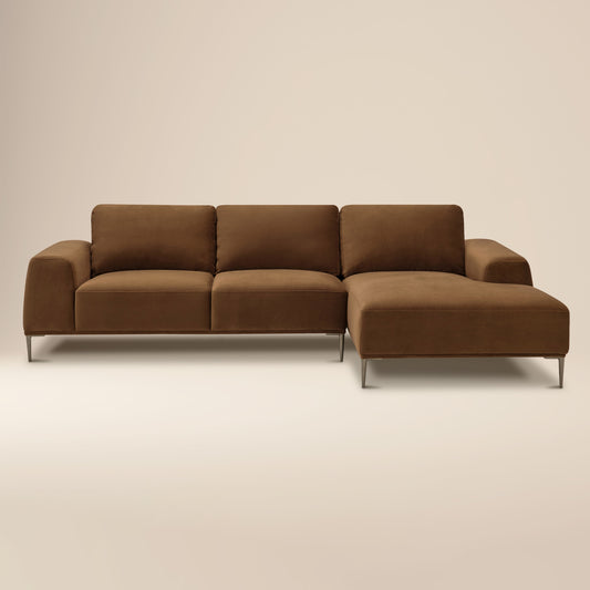 Rue 113" Right-Facing Chaise Sectional | Haven Brown