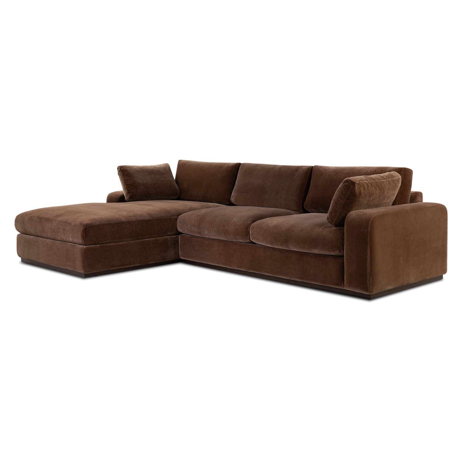 Malaga Left-Facing Sectional Sofa | Bronzer Brown 