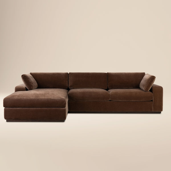 Malaga Left-Facing Sectional Sofa | Bronzer Brown
