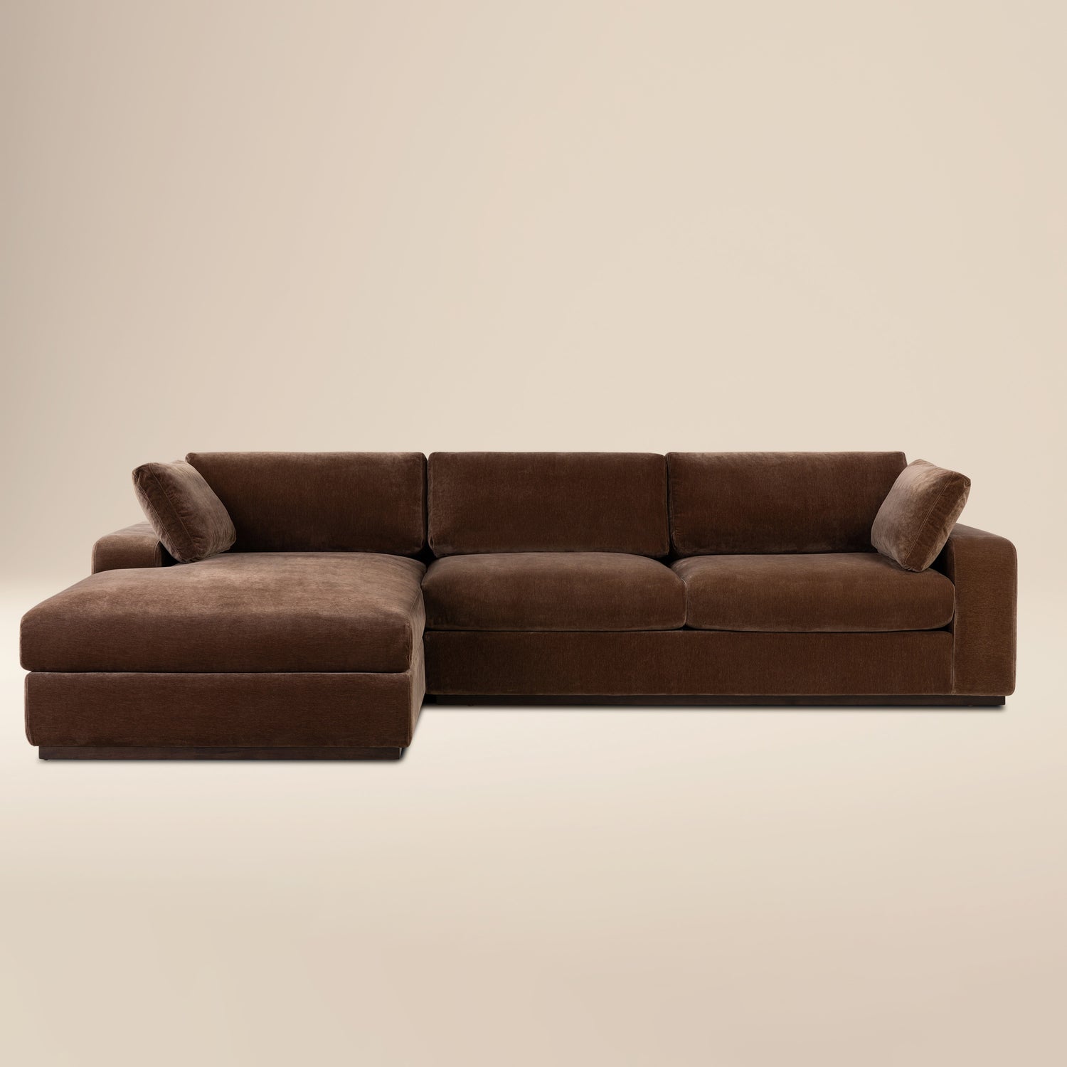 Malaga Left-Facing Sectional Sofa | Bronzer Brown 
