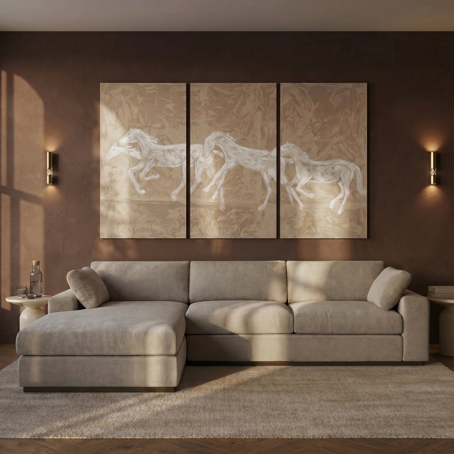 Malaga Left-Facing Sectional Sofa | Drift Brown lifestyle_image