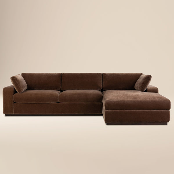 Malaga Right-Facing Sectional Sofa | Bronzer Brown