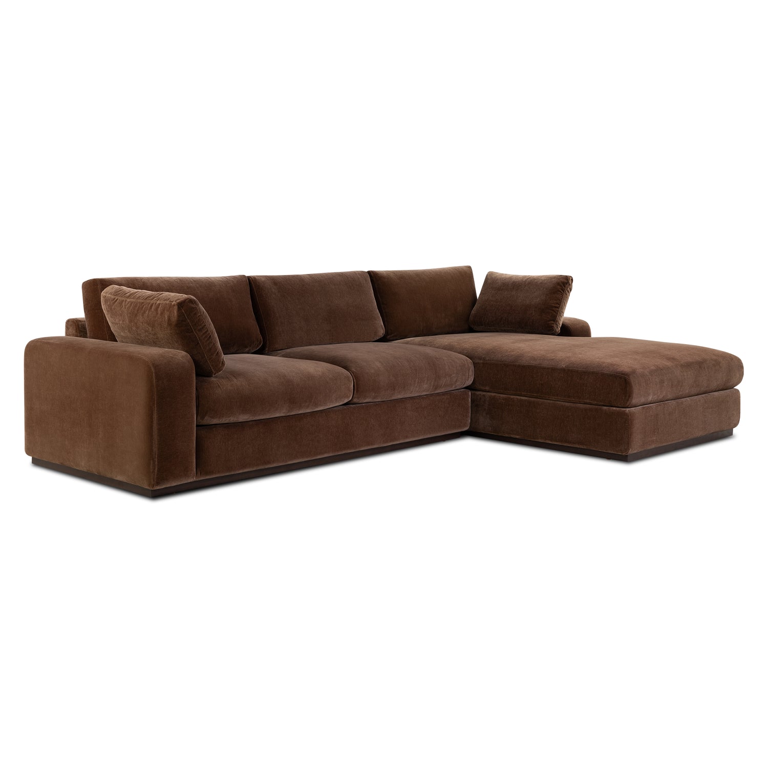 Malaga Right-Facing Sectional Sofa | Bronzer Brown 