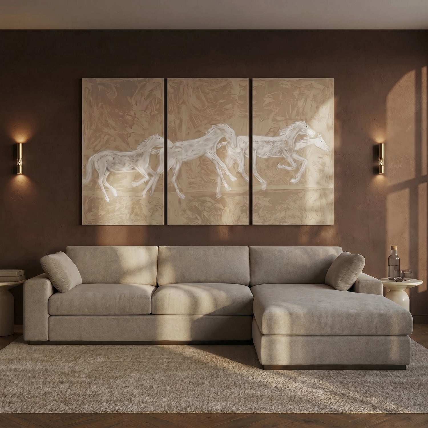 Malaga Right-Facing Sectional Sofa | Drift Brown lifestyle_image
