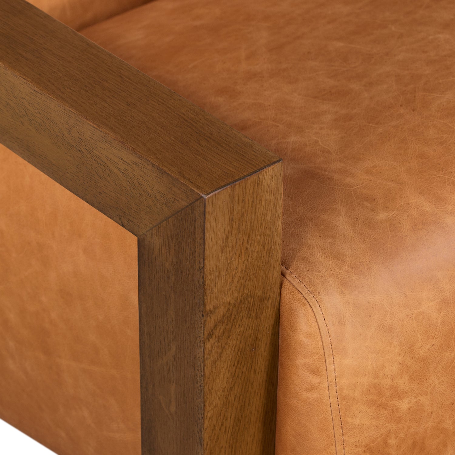 Giza Leather Lounge Chair | Cognac Tan | Single 