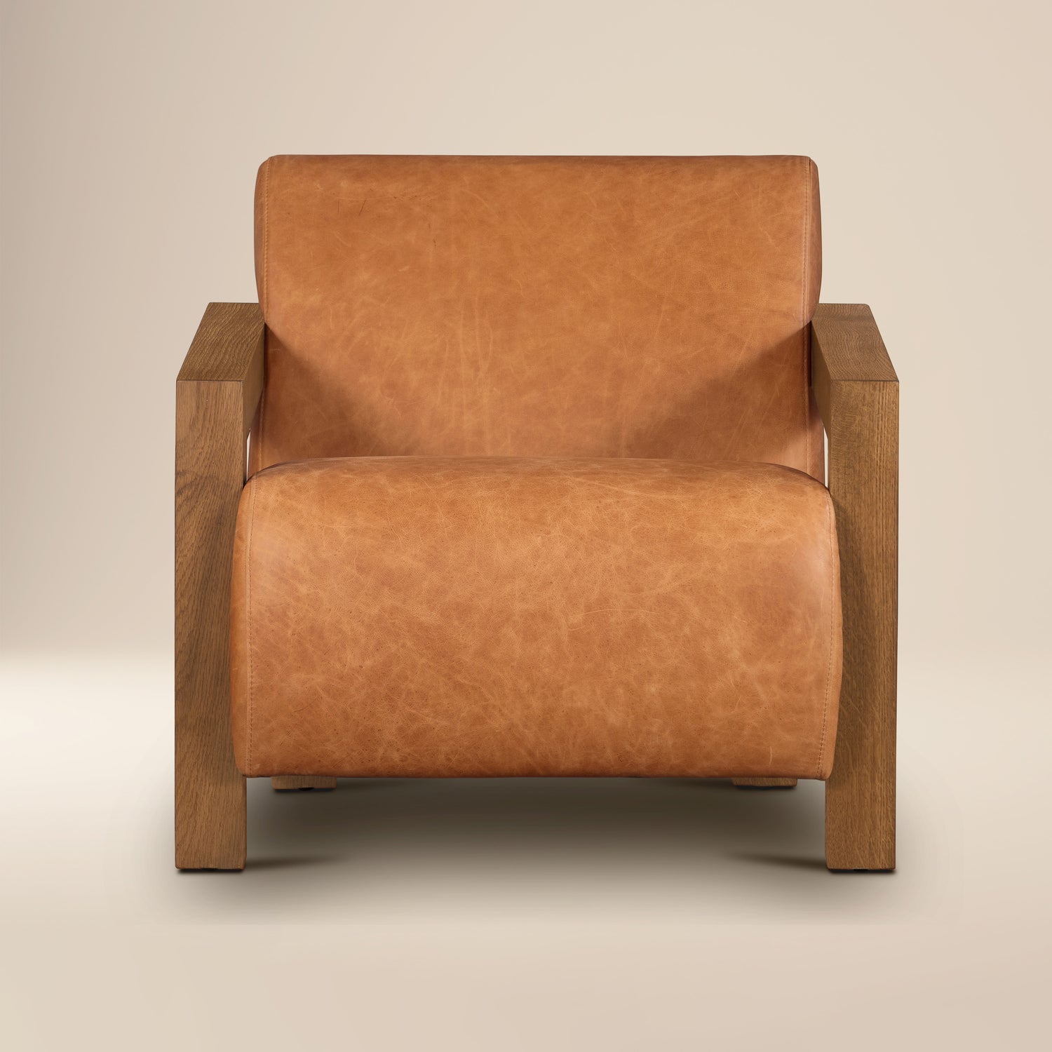 Giza Leather Lounge Chair | Cognac Tan | Single 