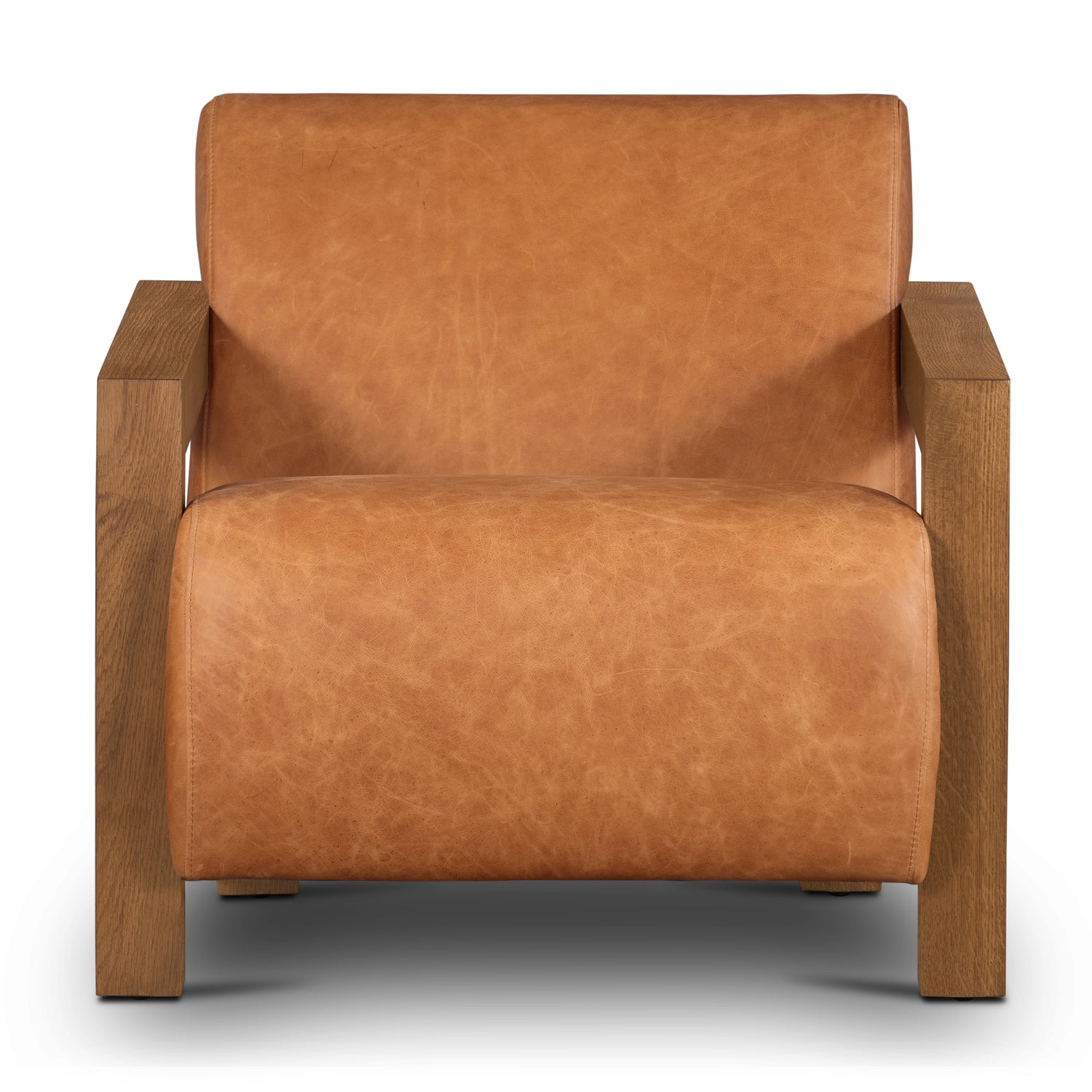 Giza Leather Lounge Chair | Cognac Tan | Single 