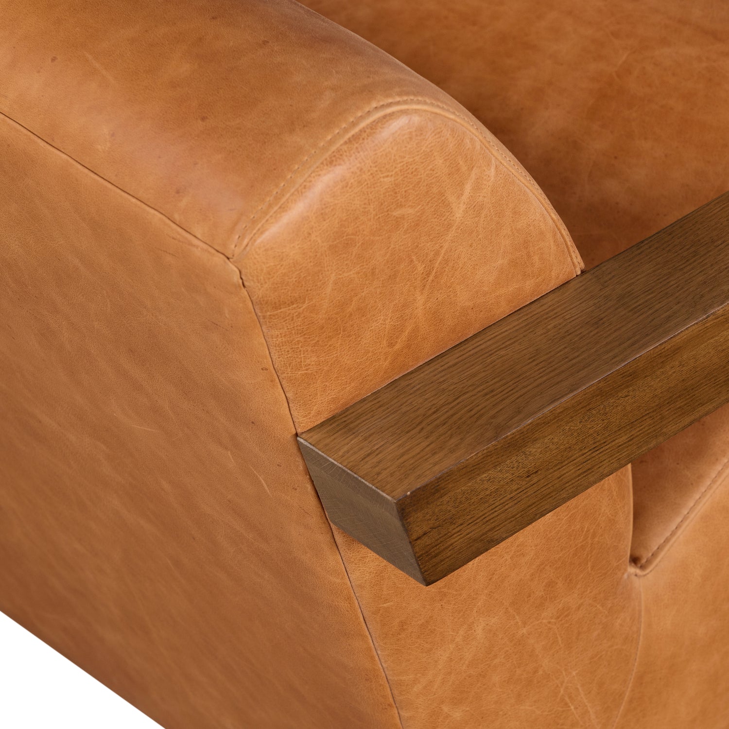 Giza Leather Lounge Chair | Cognac Tan | Single 