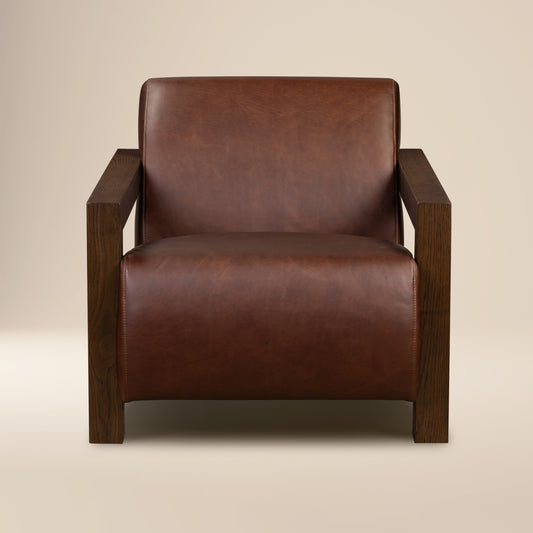 Giza Leather Lounge Chair | Oscuro Brown | Single