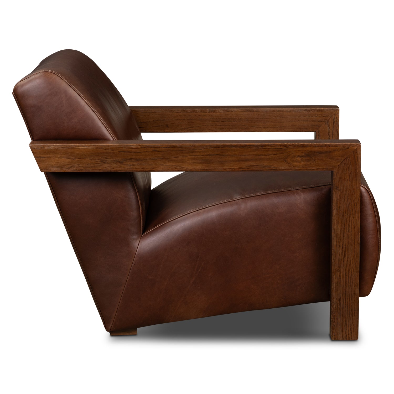Giza Leather Lounge Chair | Oscuro Brown | Single 