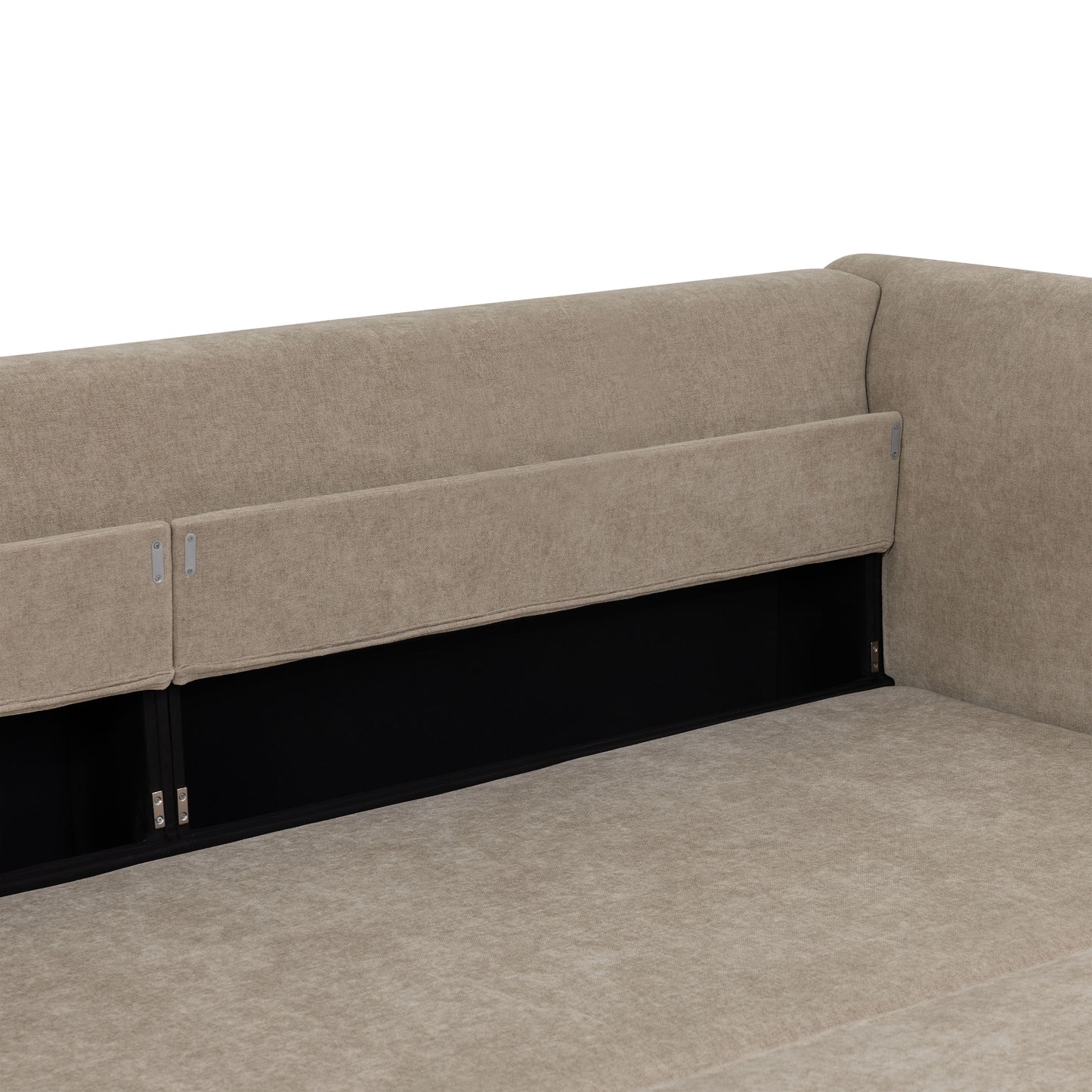 Matera 92" Sleeper Sofa Bed with Storage Compartment | Drift Brown