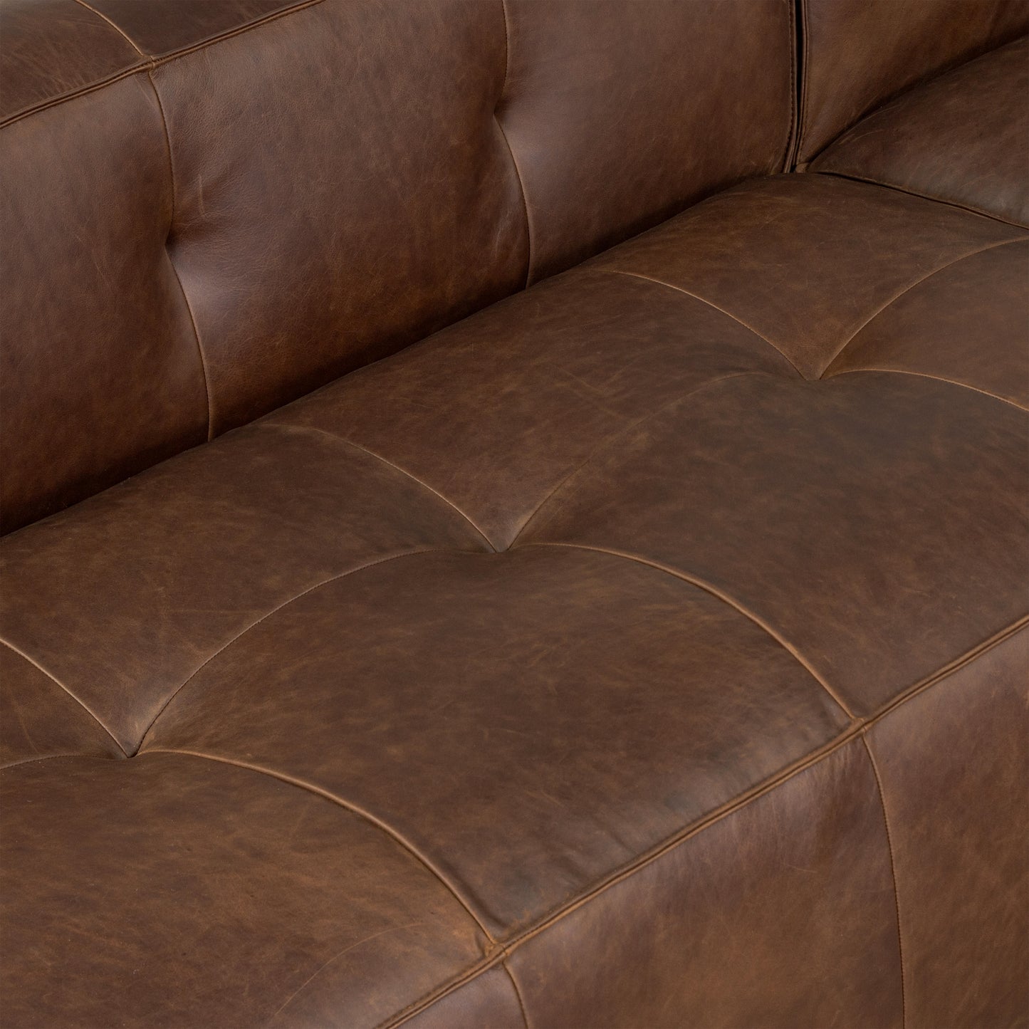 Capa 129" Leather L-Shaped Corner Sectional Sofa | Chocolate Brown