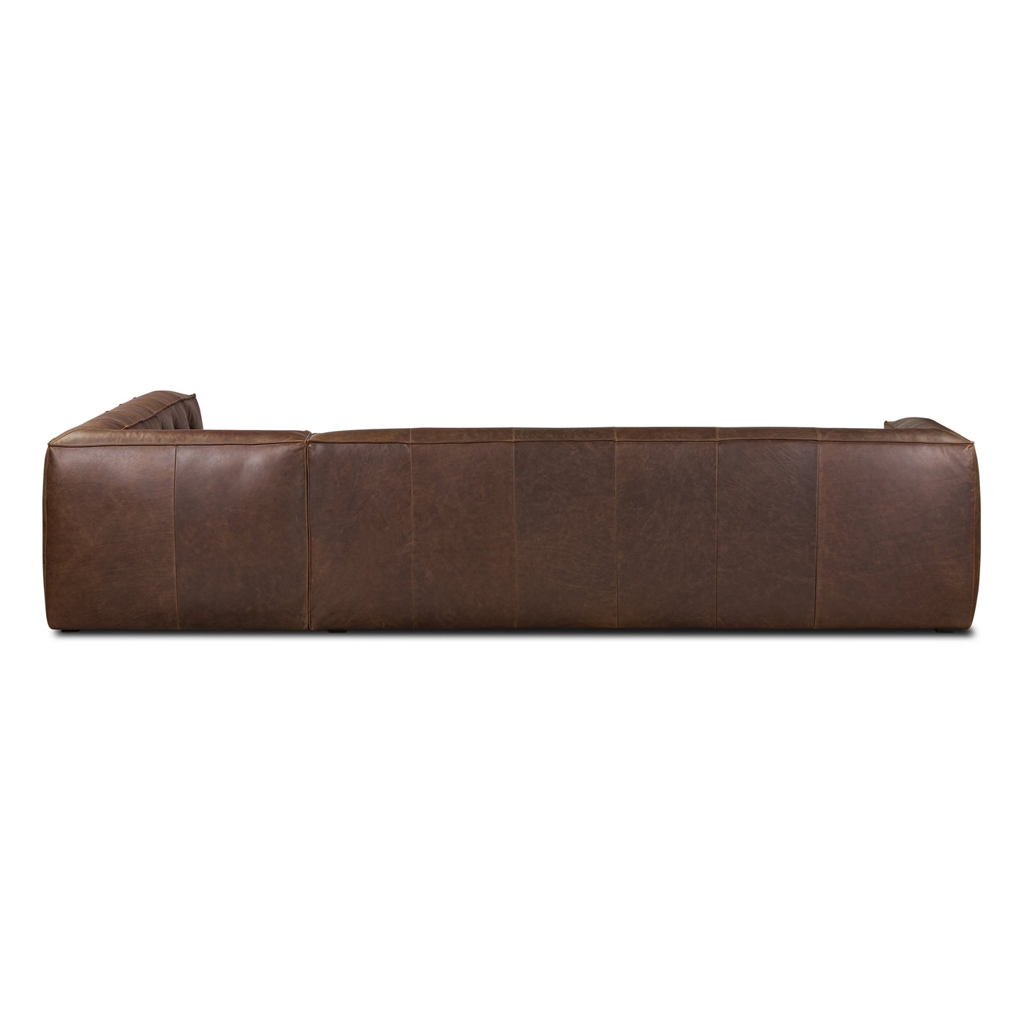 Capa 129" Leather L-Shaped Corner Sectional Sofa | Chocolate Brown