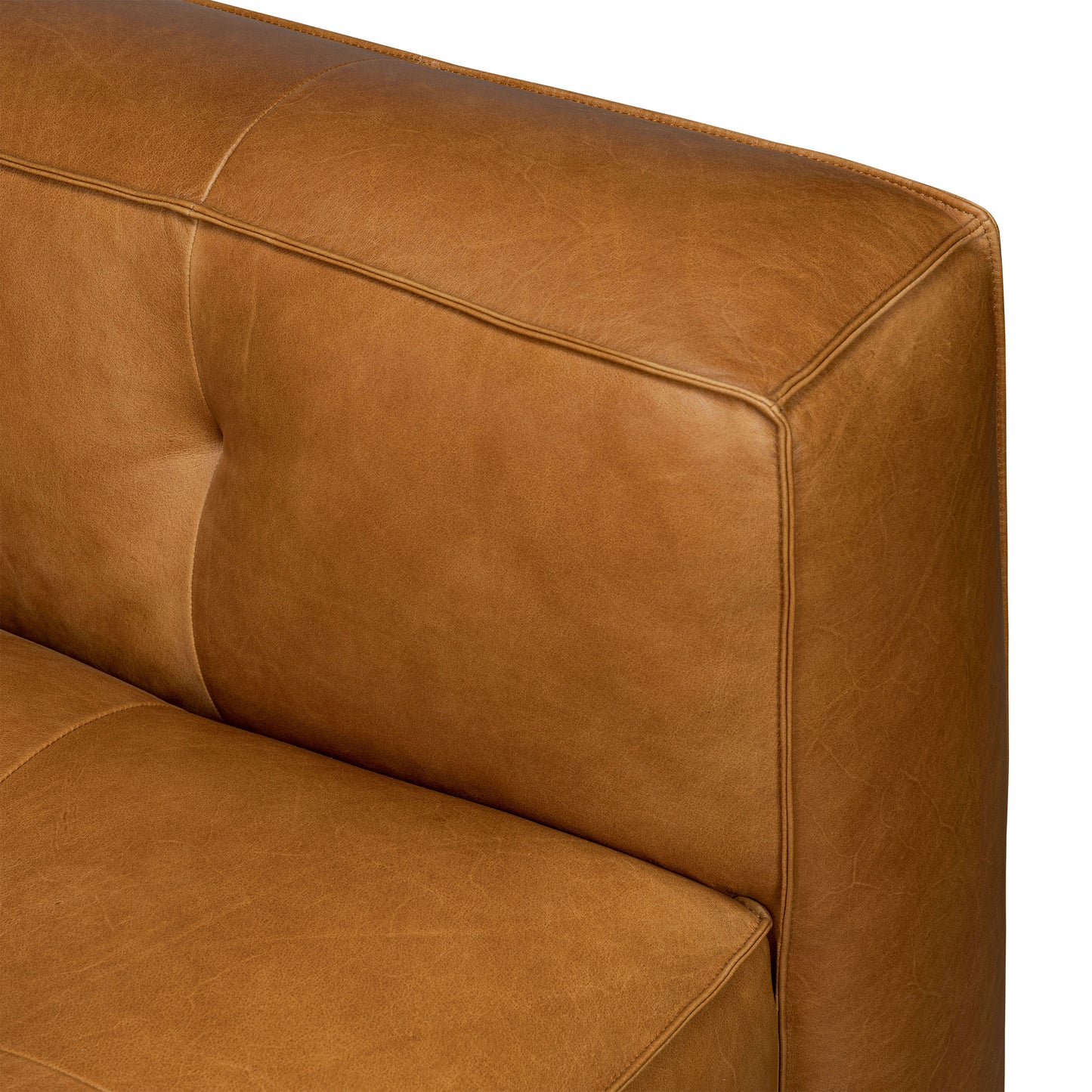 Capa 129" Leather L-Shaped Corner Sectional Sofa | Saddle Tan