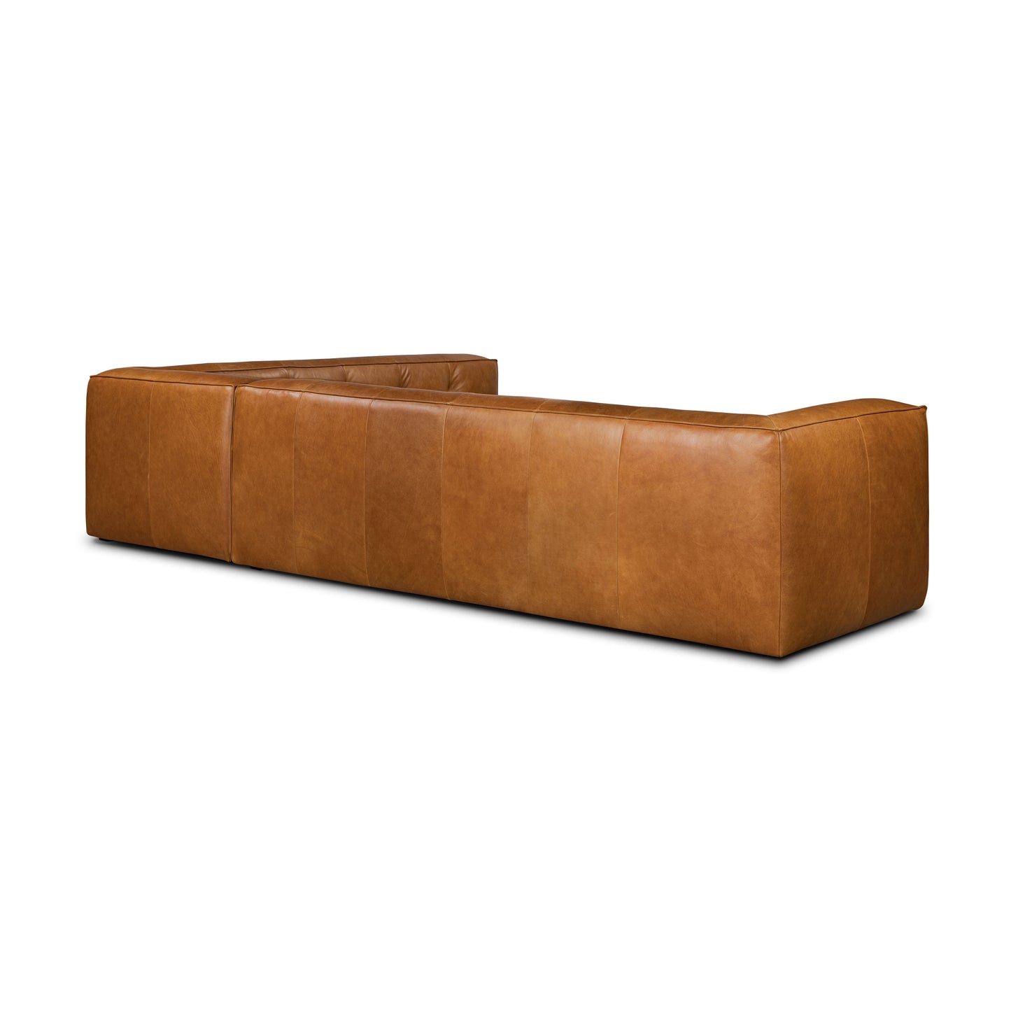 Capa 129" Leather L-Shaped Corner Sectional Sofa | Saddle Tan