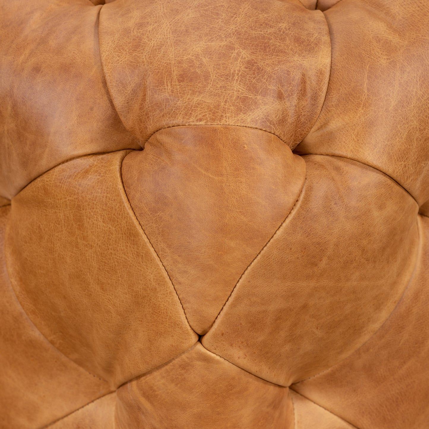 Turin Leather Ottoman | Cognac Tan