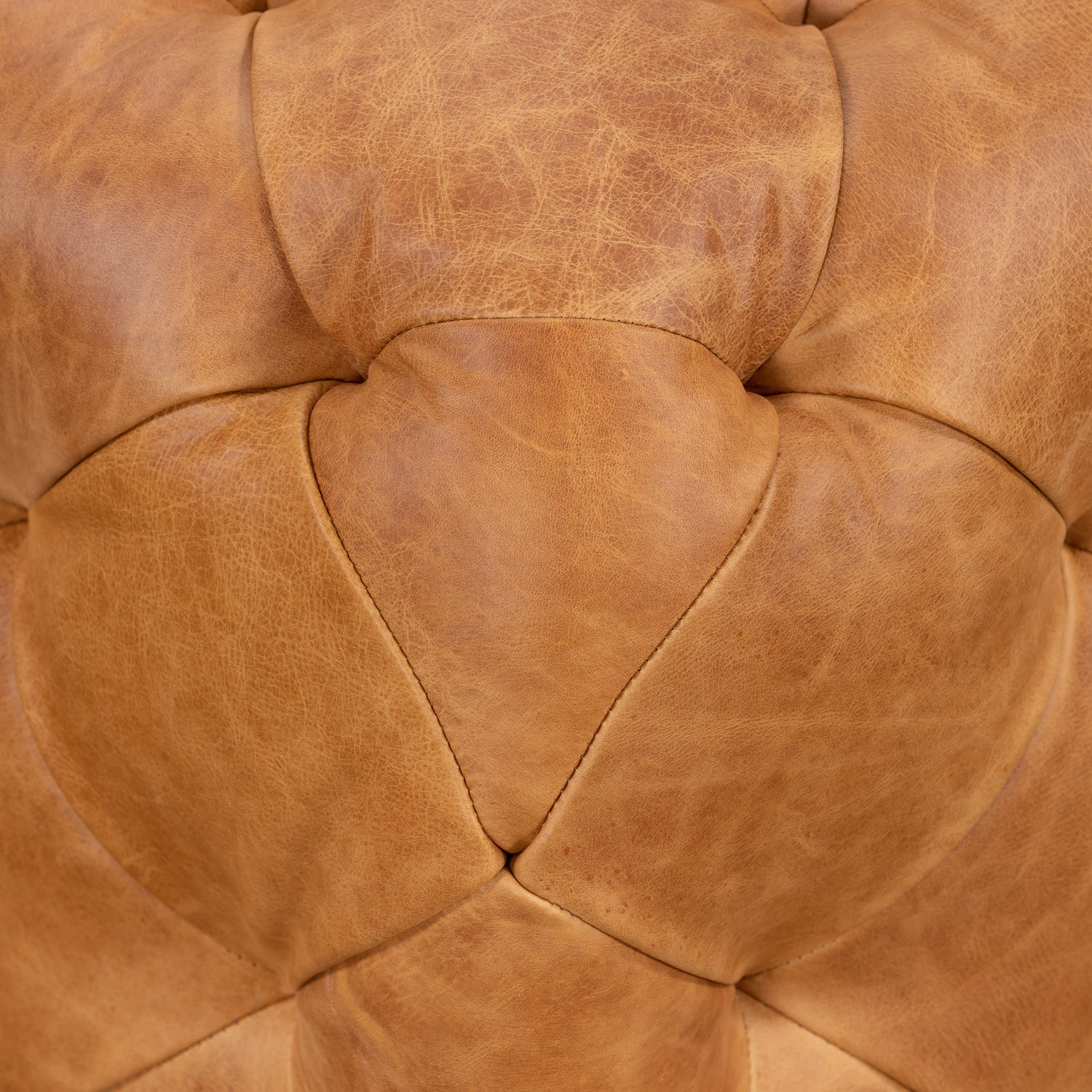 Turin Leather Ottoman | Cognac Tan 