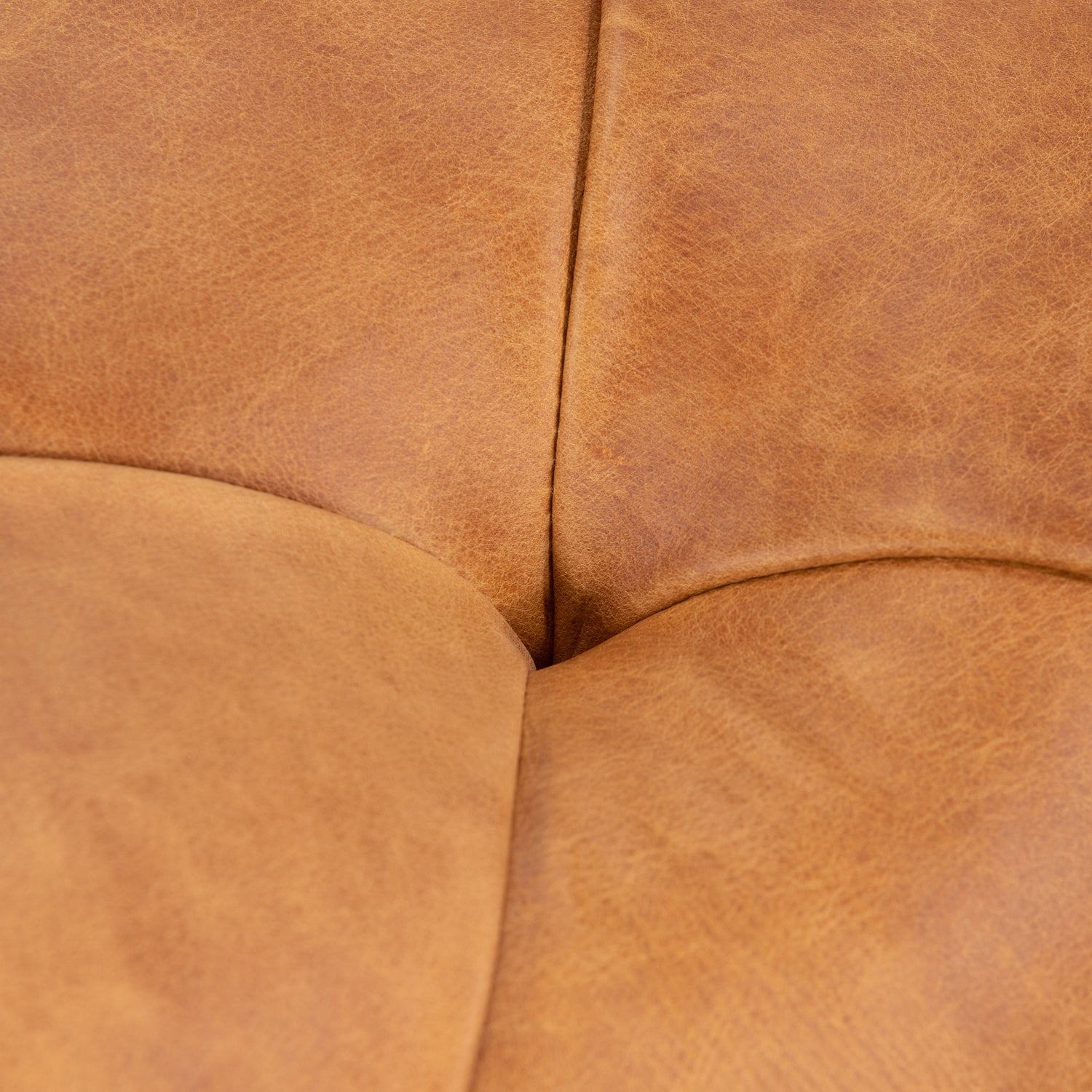 Turin Leather Ottoman | Cognac Tan 
