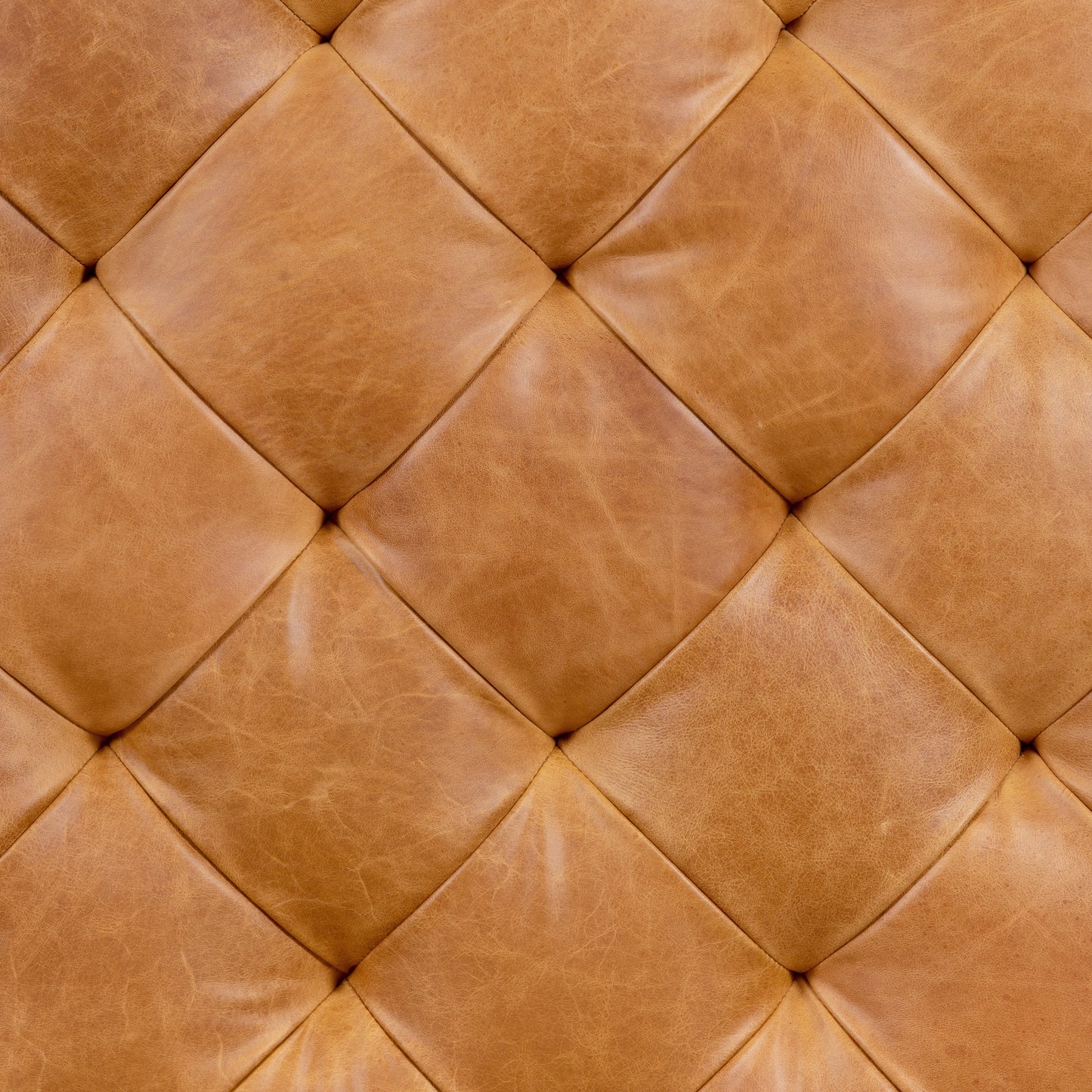Turin Leather Ottoman | Cognac Tan