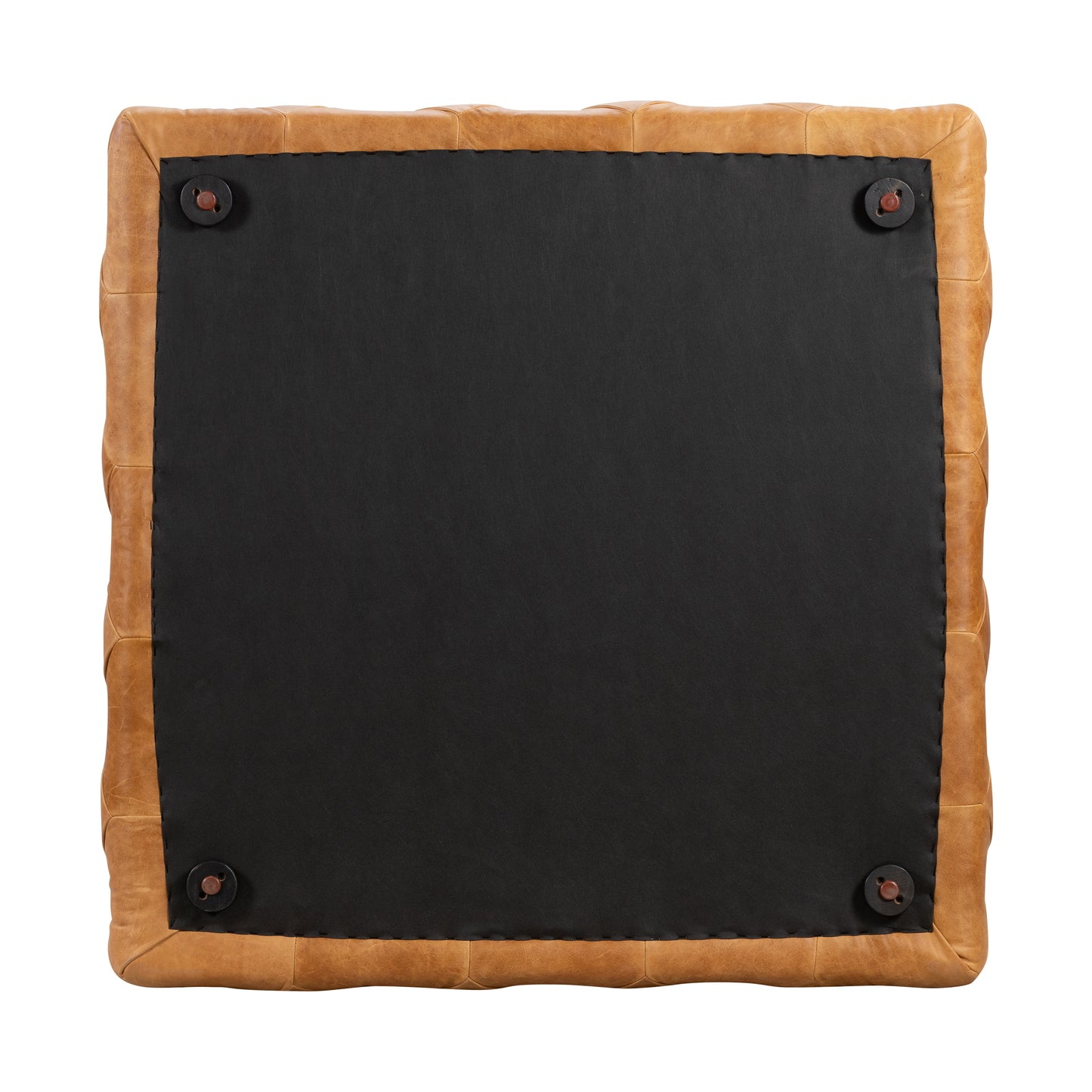 Turin Leather Ottoman | Cognac Tan