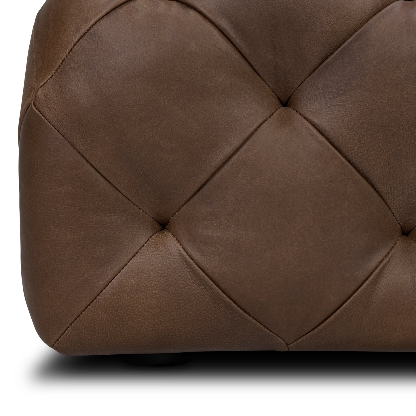 Turin Leather Ottoman | Cocoa Brown