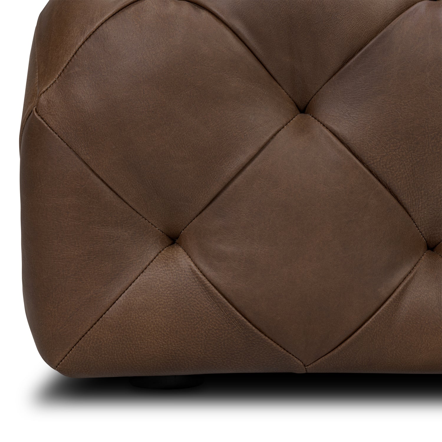 Turin Leather Ottoman | Cocoa Brown 