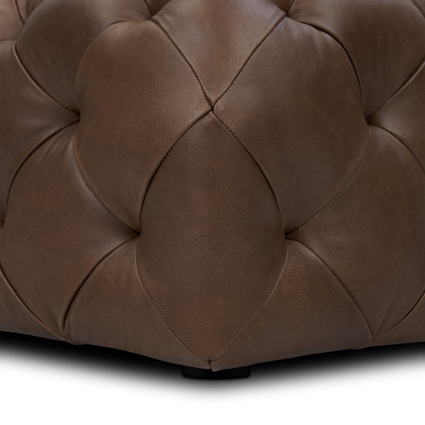 Turin Leather Ottoman | Cocoa Brown