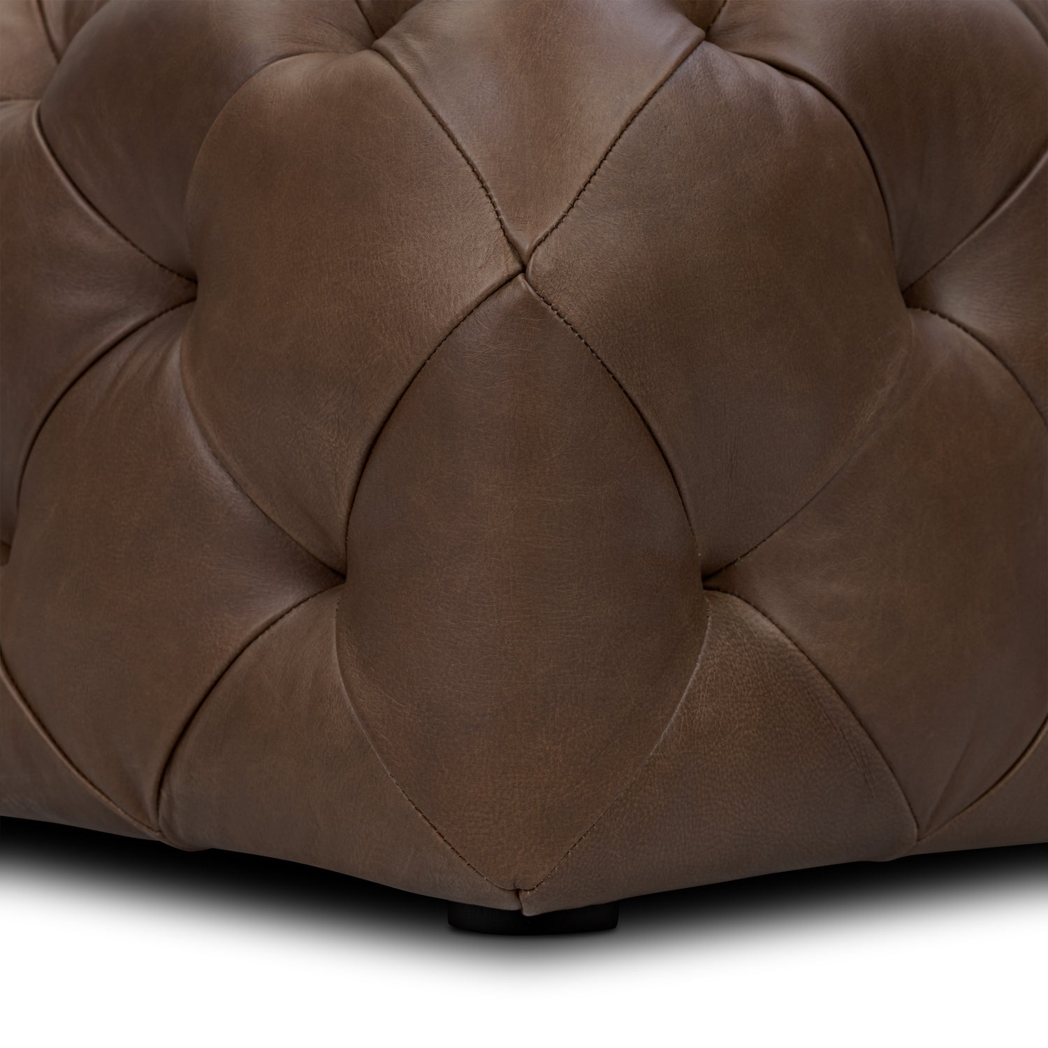 Turin Leather Ottoman | Cocoa Brown 