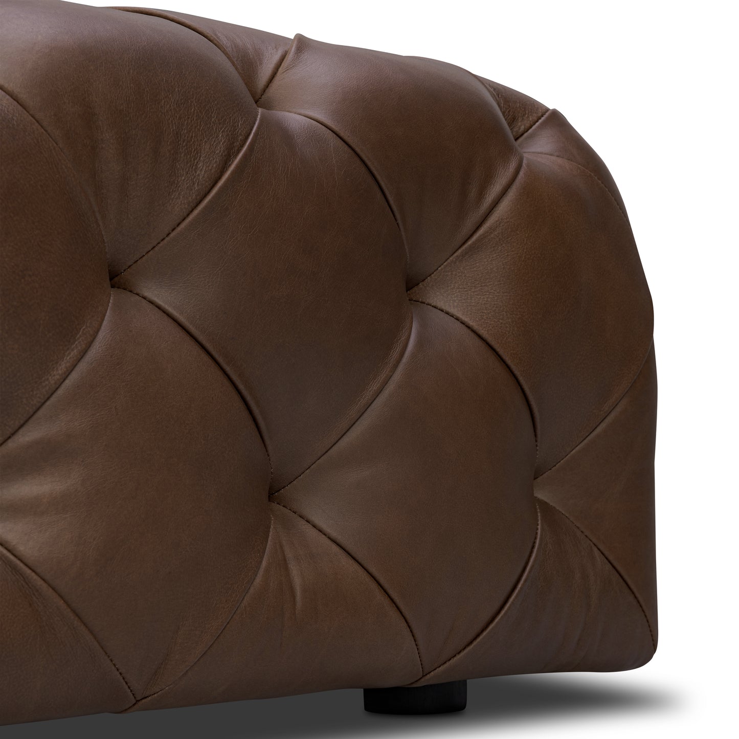 Turin Leather Ottoman | Cocoa Brown