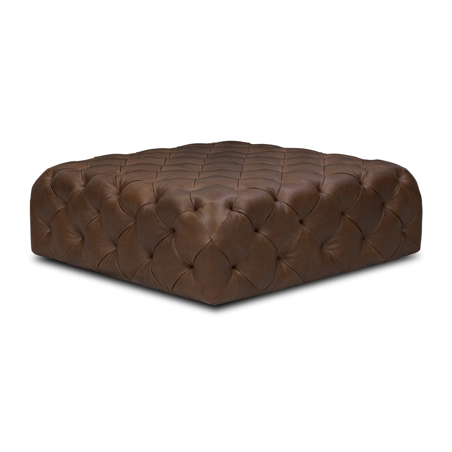 Turin Leather Ottoman | Cocoa Brown 