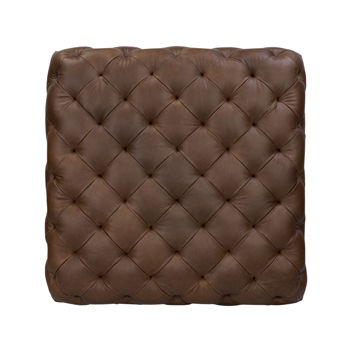 Turin Leather Ottoman | Cocoa Brown 