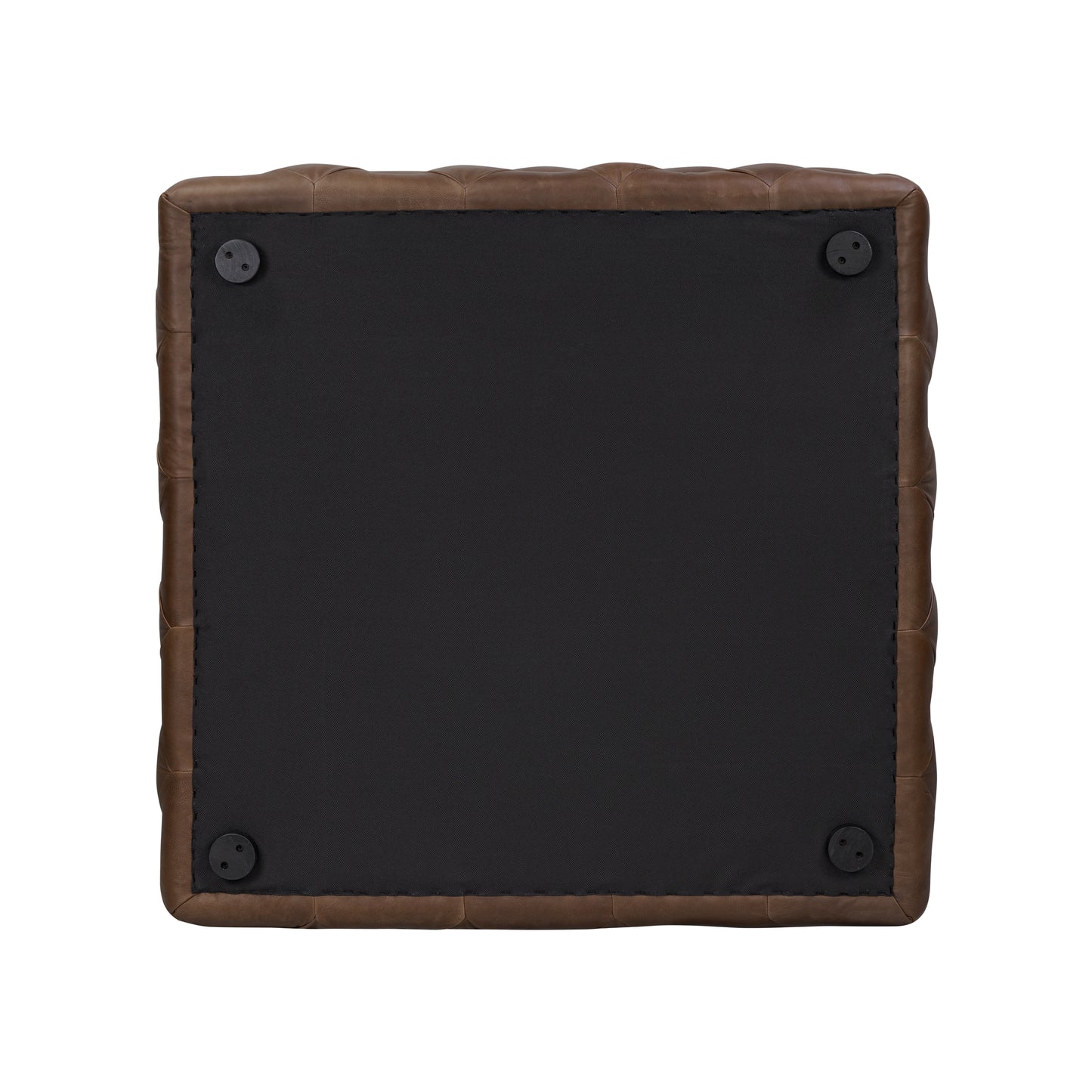 Turin Leather Ottoman | Cocoa Brown