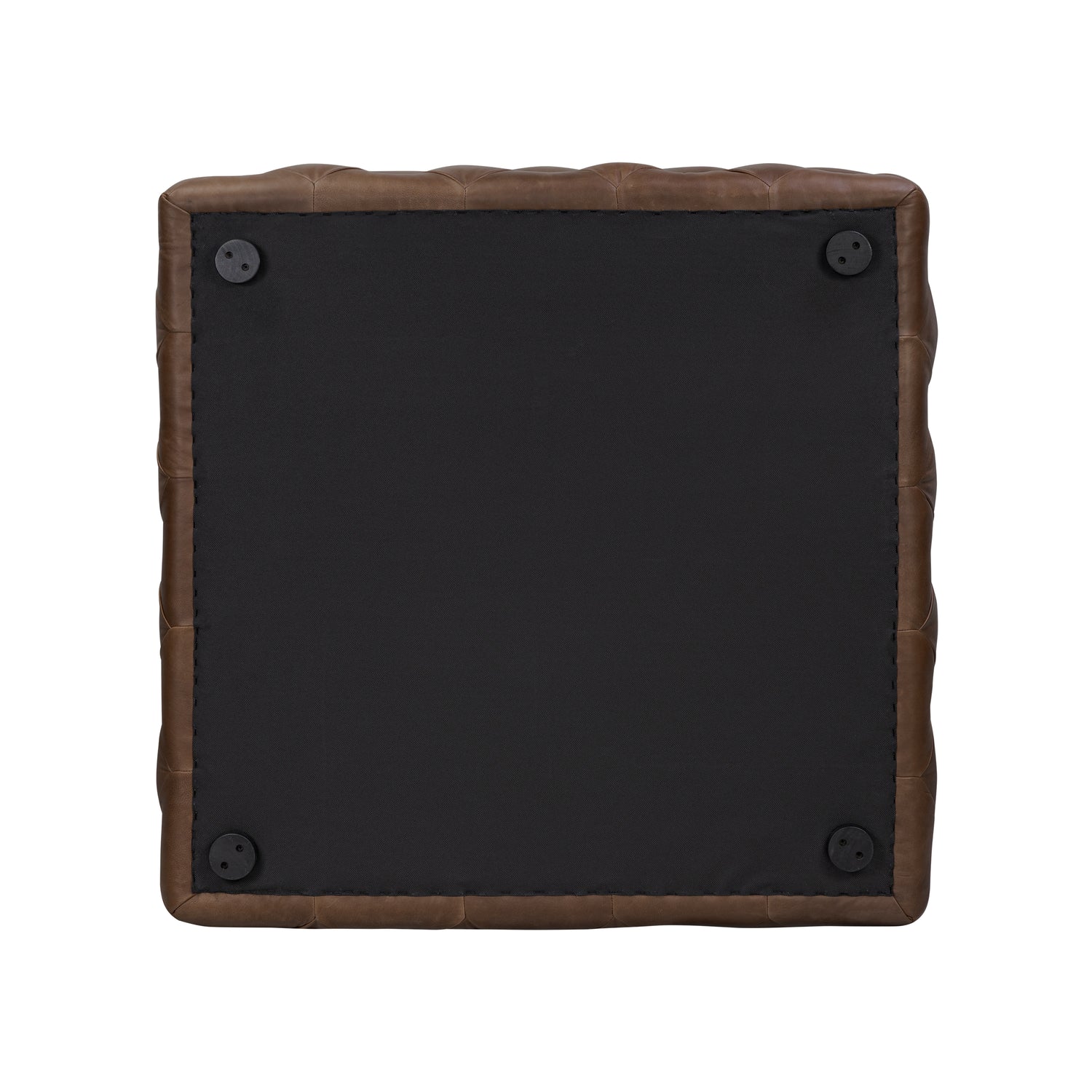 Turin Leather Ottoman | Cocoa Brown 