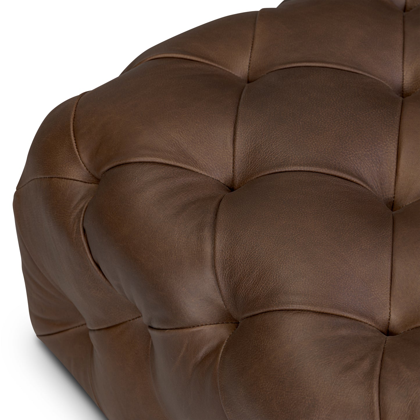 Turin Leather Ottoman | Cocoa Brown