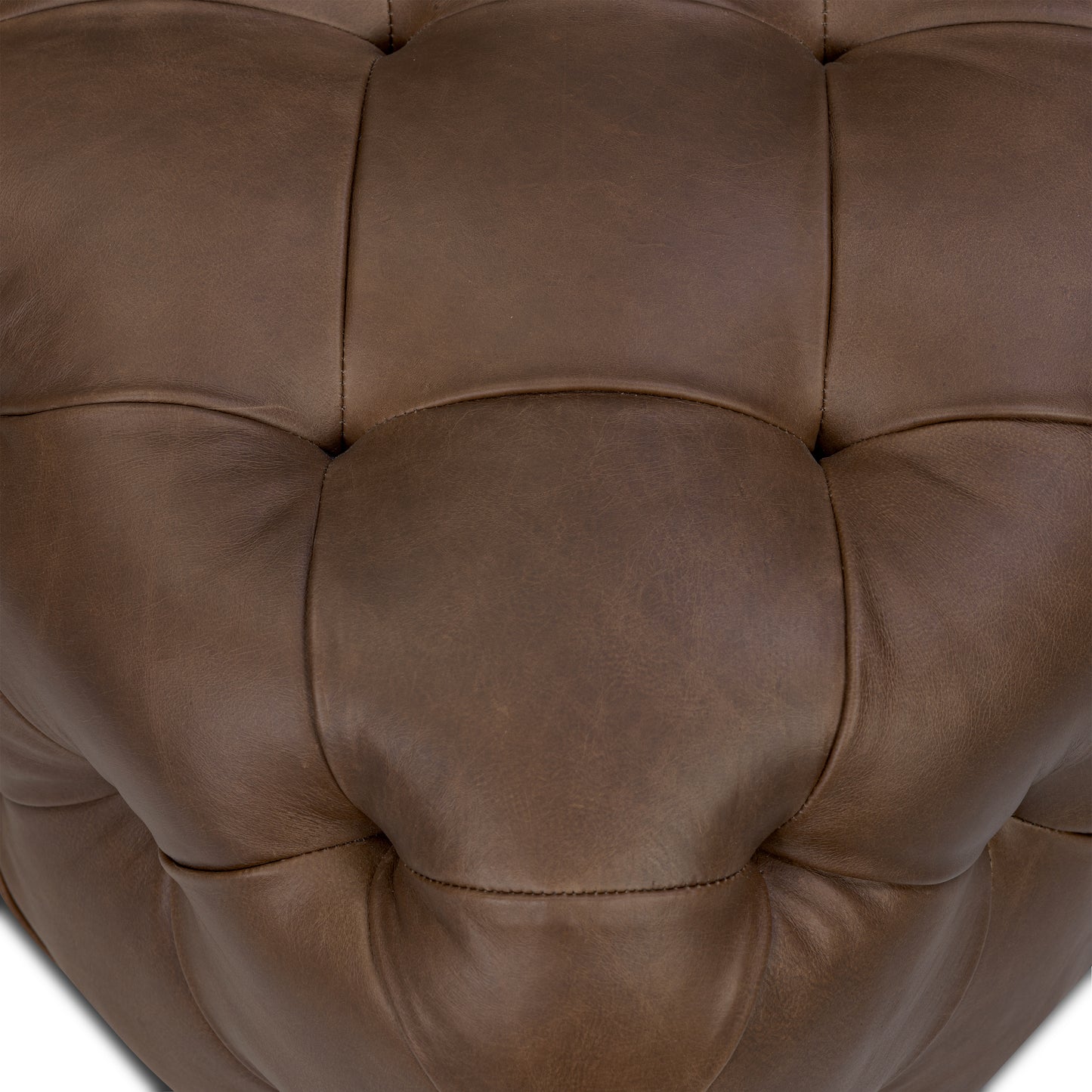 Turin Leather Ottoman | Cocoa Brown