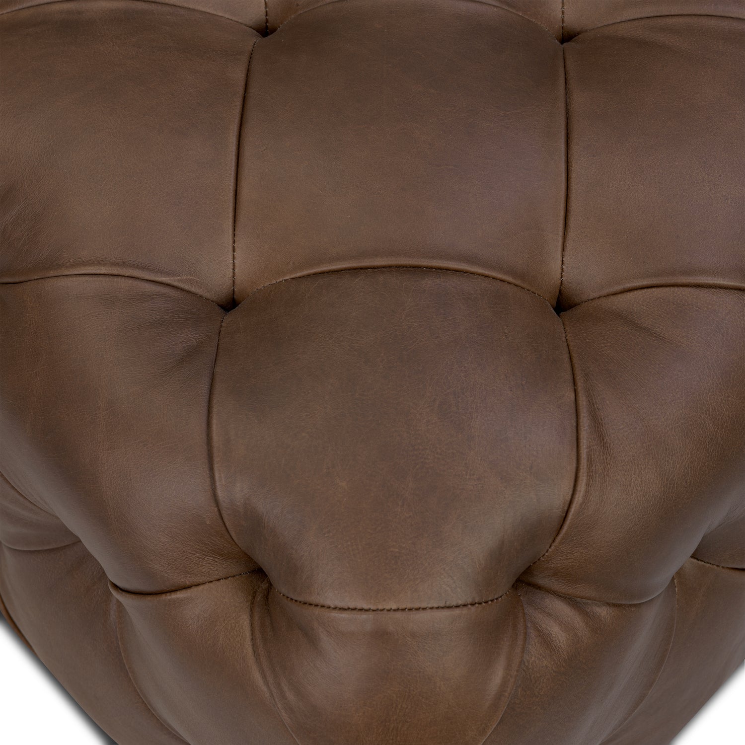 Turin Leather Ottoman | Cocoa Brown 