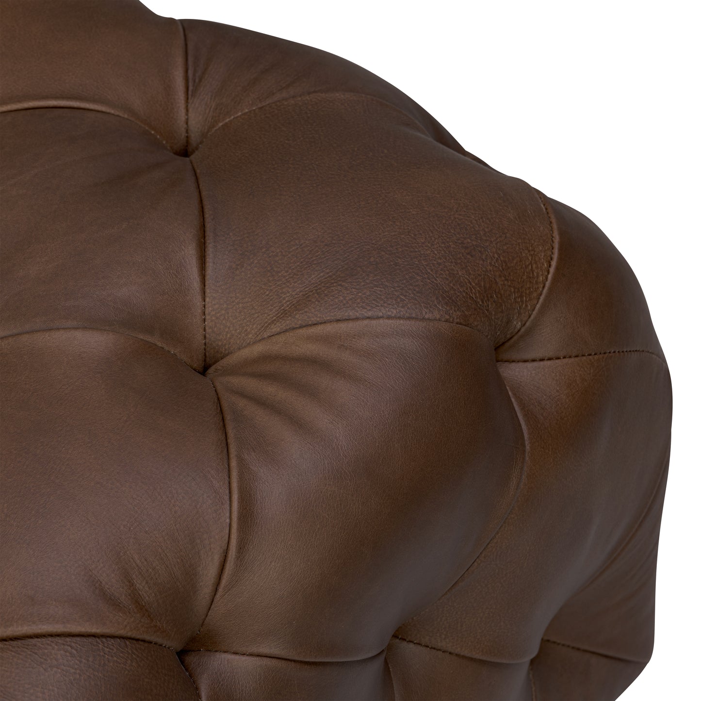 Turin Leather Ottoman | Cocoa Brown