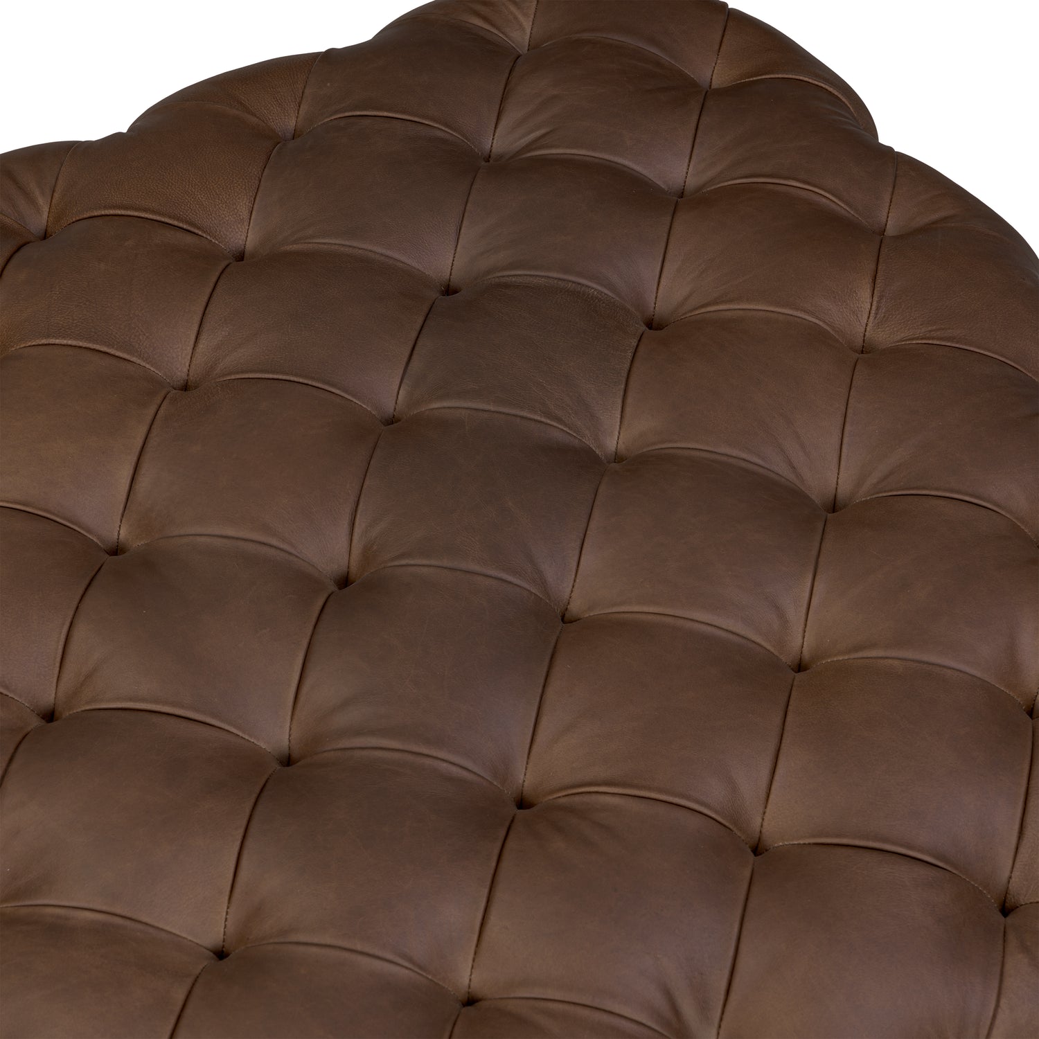 Turin Leather Ottoman | Cocoa Brown 