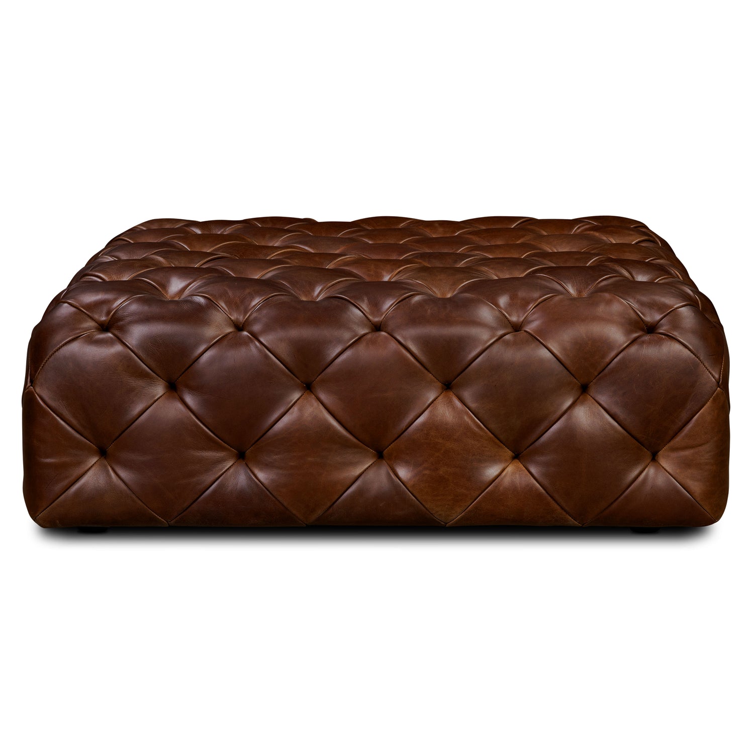 Turin Leather Ottoman | Oscuro Brown 