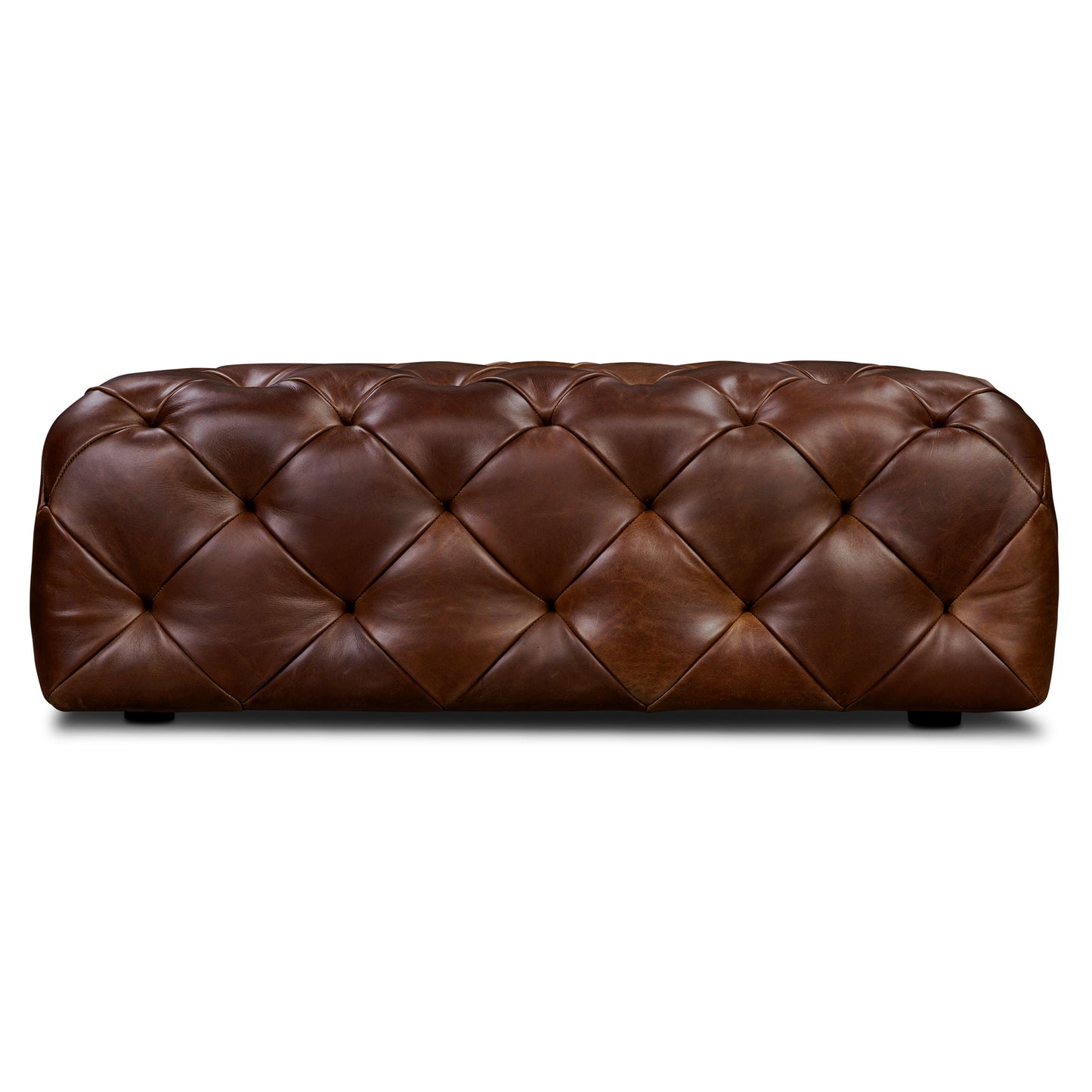 Turin Leather Ottoman | Oscuro Brown